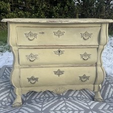 Vintage French Style Shabby Chic 3 Drawer Chest / Dresser – Distressed Cream