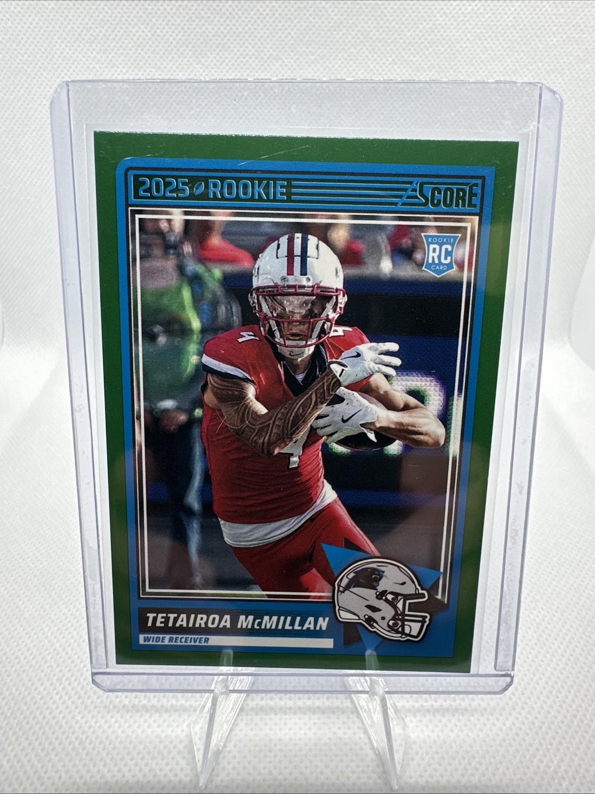 2025 Panini Score- Tetairoa McMillan Rookie Green Foil #17 (RC)