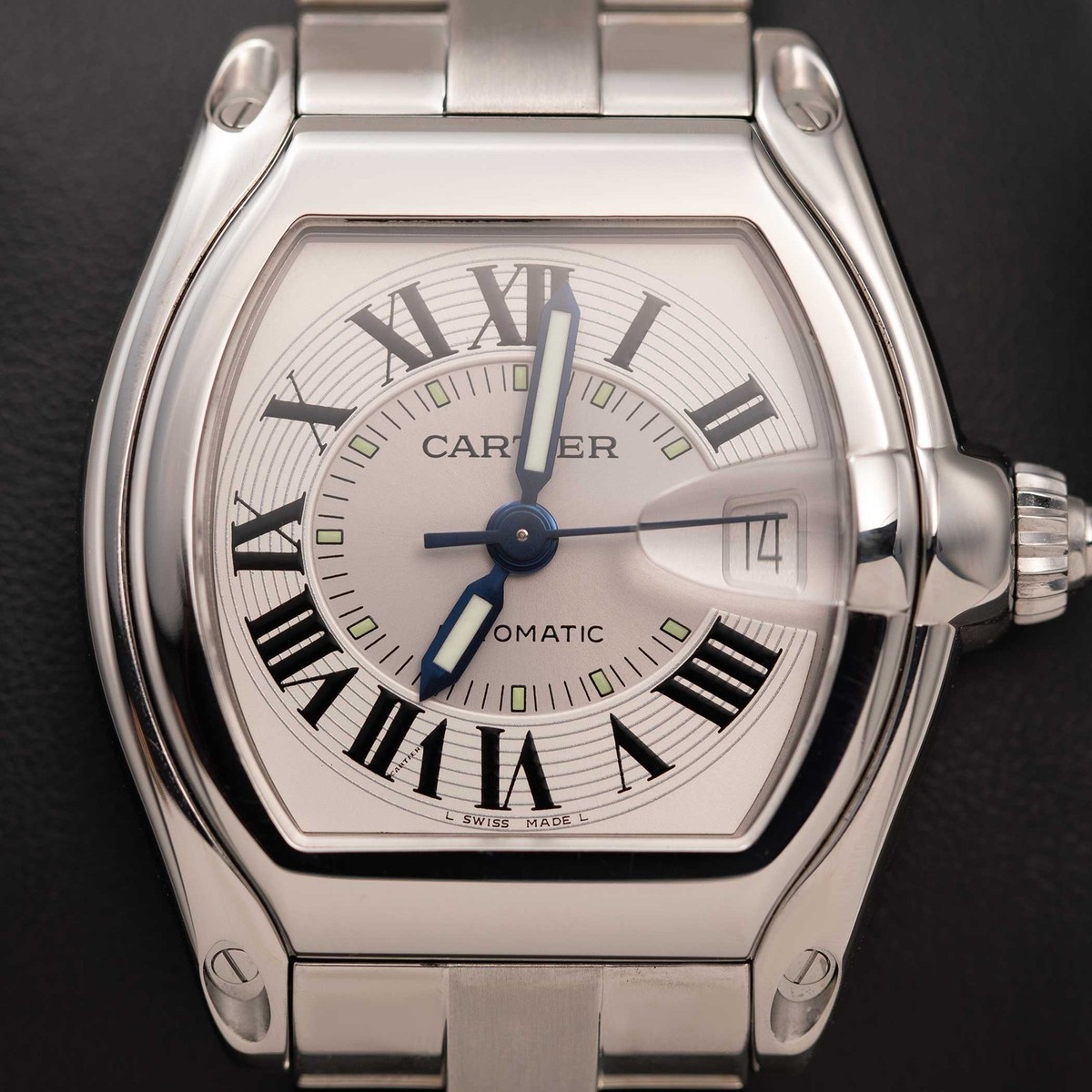 Cartier Roadster 37mm Roman Dial Watch Stainless Steel 2510 | eBay