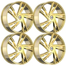 Set-4 Azara Aza-529 20x8.5 5x120 35mm Nano Gold Wheels Rims 20 Inch