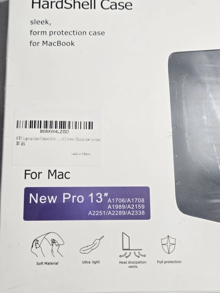 Funda rígida de cuero negra MacBook nueva Pro 13" sellada de fábrica Foto 2 de 4