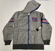 NFL Team Apparel New York Giants Grey Full Zip Hoodie / Youth Size Large 14-16 