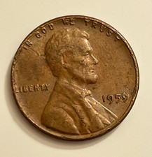 1959 Lincoln Memorial Small Cent Penny Philadelphia Copper Bn Large Date 1959 Lincoln Memorial Small Cent Penny Philadelphia Copper Bn Large Date