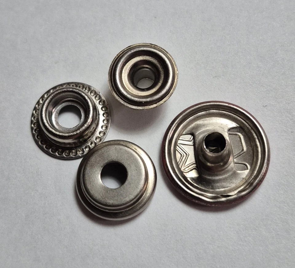 Metal Press Stud Snap Button Fastener Replacement Starter Jacket Red Vintage  - Image 2 of 4