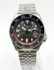 Vintage Refurbished Seiko 5 Sports GMT Gray Dial Analog Men's Wrist Watch