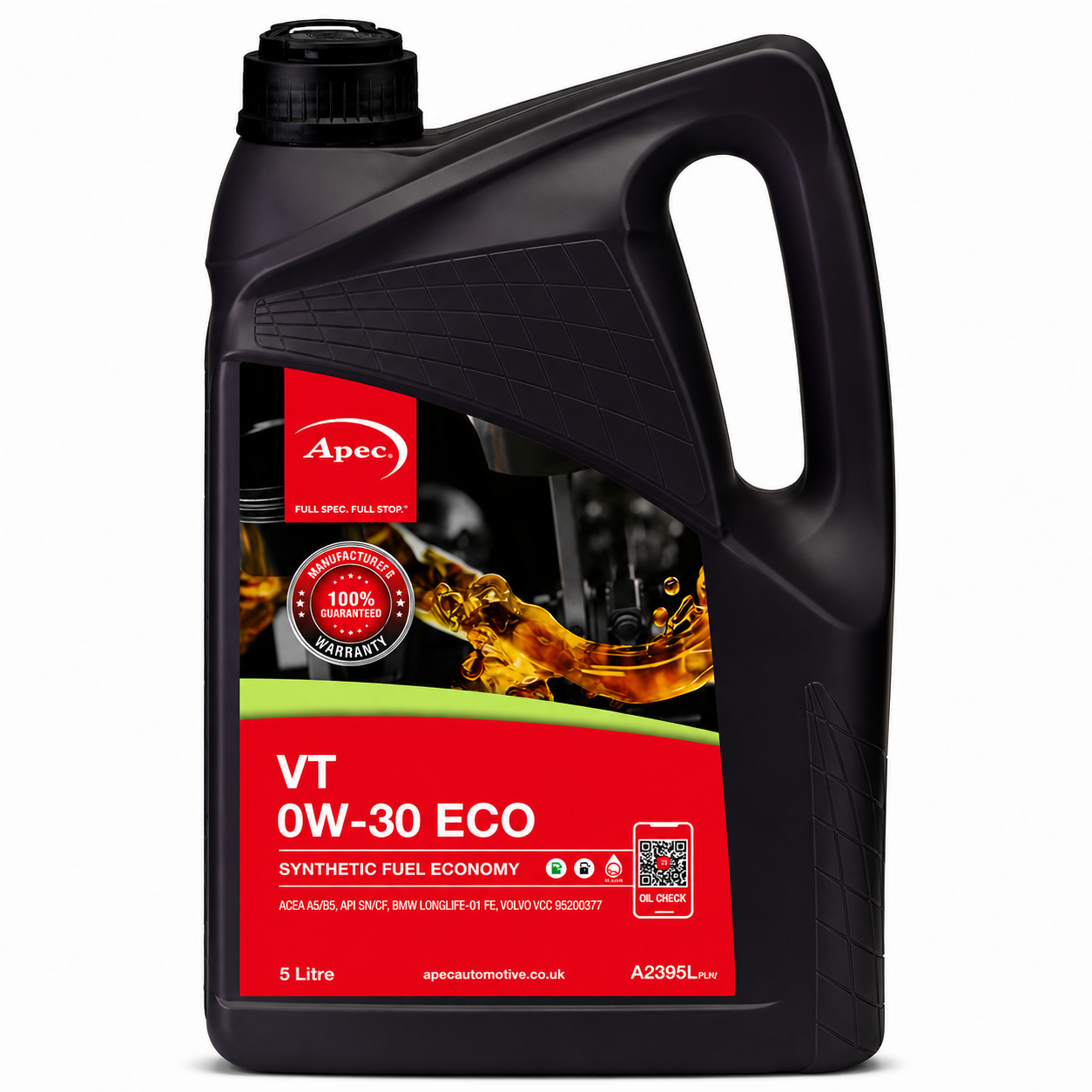 APEC VT 0W-30 ECO Fully Synthetic Engine Oil 5L | ACEA A5/B5 BMW LL-01 FE