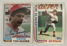 1982 Topps Tom Seaver Base / In Action Reds #30 & #31