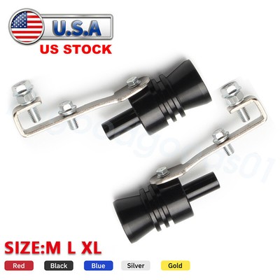 2pcs Universal Turbo Sound Exhaust Muffler Pipe Whistle Car Oversized Roar Maker
