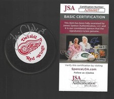 Tim Cheveldae Signed Detroit Red Wings Trench Puck JSA COA