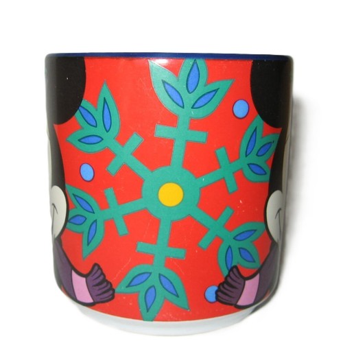 Minnie Mouse Christmas Mug Disney Store Snowflake Holly Purple Hat and Bow - Picture 2 of 5