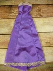 Vintage Barbie Doll Dress Evening Gown Shimmer Purple Lace Gold Trim