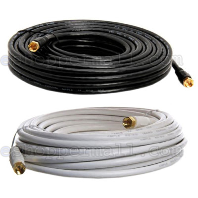 RG59 Gold Plated Coaxial Digital Cable for Satellite TV VCR Video 25' 50' 80'