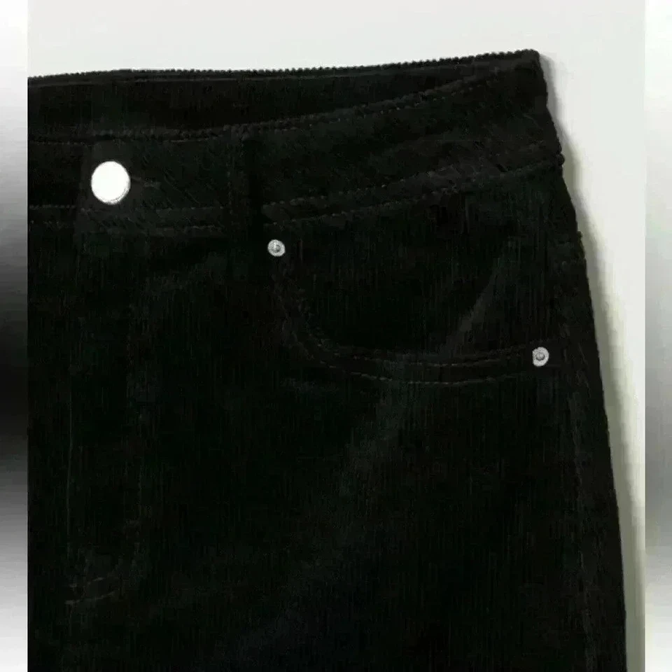 H&M corduroy black short skirt SZ 10 dark academia indie grunge preppy Y2K 90s - Image 3 of 4