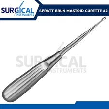Spratt Brun Mastoid Curette #2 Surgical Ear Instruments Stainless German Grade