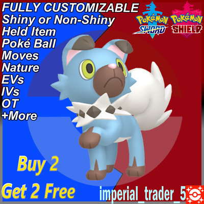 Pokémon Sword and Shield   Shiny Rockruff   W/ Best 6IV Customizable