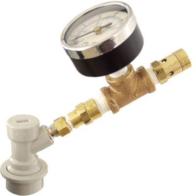 #ad Ball Lock Adjustable Pressure Relief Valve w Gauge Spunding Fermentasaurus Keg $43.00