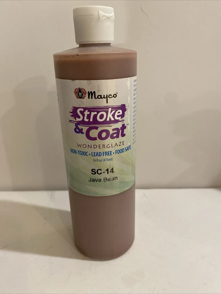 Mayco SC-14 Stroke & Coat Wonderglaze 16 oz frijol de Java no tóxico sin plomo Foto 4 de 4