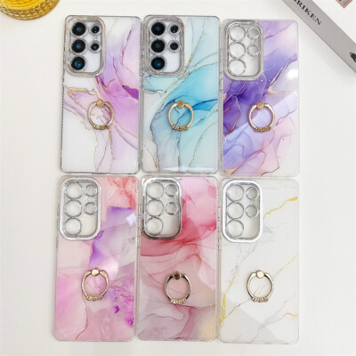 Ring Marmor Silikon Hülle Handyhülle Cover für Samsung S25 Plus S25 S24 S24 FE