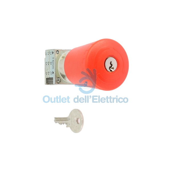 SIEMENS 3SB35001LA20 PULSANTE FUNGO EMERGENZA METALLO SBLOCCO A CHIAVE