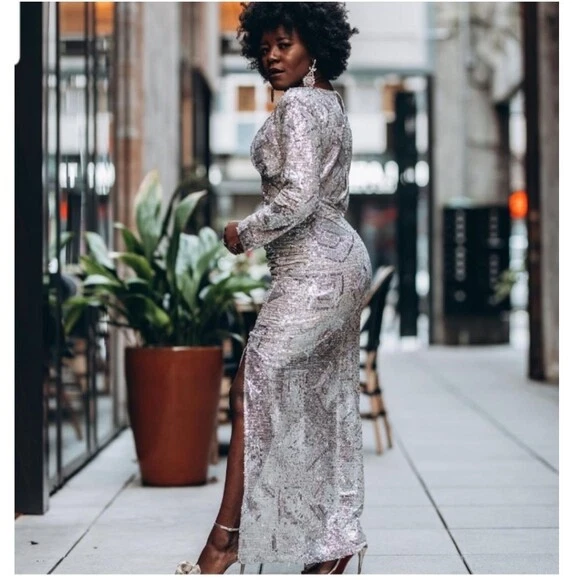 Zara sequin cheap maxi dress
