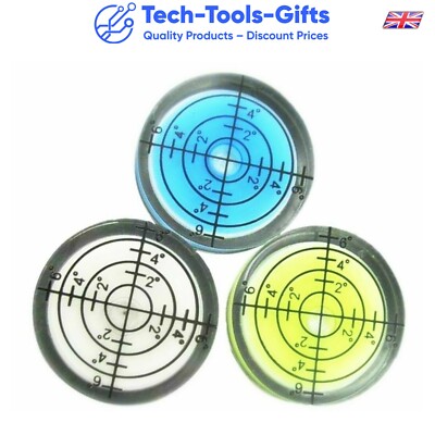 Spirit Wasserwaage Blase 30 mm x 7 mm Mini Runde Bullseye Nivellierer Boot Wohnwagen UK Verkauf
