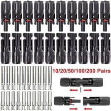 10/20/50/100/200 Pairs Male Female Solar Cable Connectors For DIY Solar Panel US