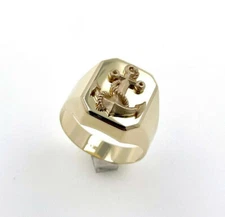 Signet Ring Men Ring 585 Gold - Size 61 - 5.7 Grams