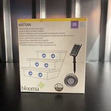 Blooma Hattan Grey Silver effect Solar-powered Blue LED Decking light, Pack of 6