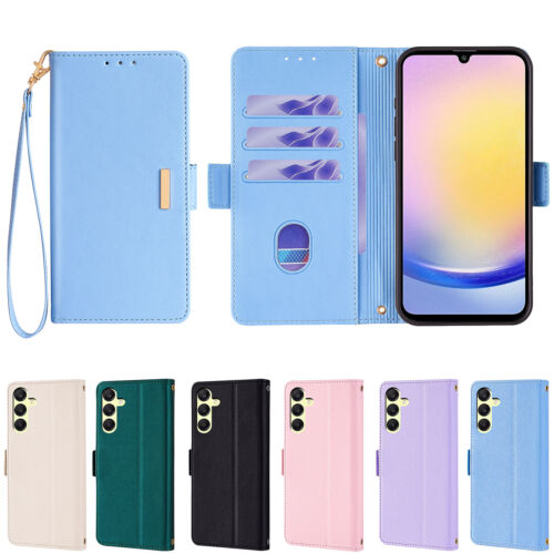For Samsung Galaxy A56 A55 A54 A25 Crossbody Chain Strap PU Leather Wallet Case