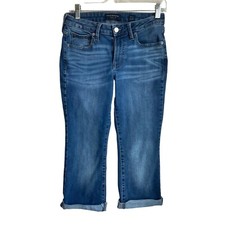 Lucky Brand Womens Sz 4 Regular Denim Jeans Medium Wash Cuffed Cropped  READ 