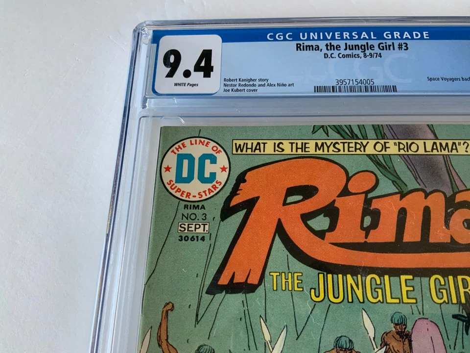 RIMA THE JUNGLE GIRL 3 CGC 9.4 WHITE PAGES SPACE VOYAGERS DC COMICS 1974 - Image 3 of 4