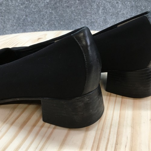 Munro American Shoes Womens 8.5 M Square Toe Pumps Heels Black Fabric Slip On - Picture 7 of 17