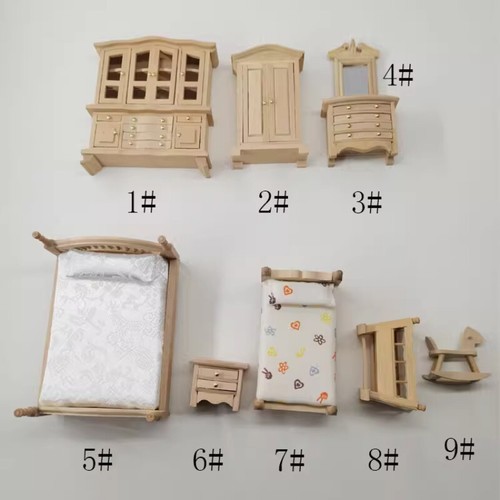 1PC 1:24 Scale Dollhouse Miniatures Furniture Cabinet Wardrobe Bed Accessories - Picture 2 of 23