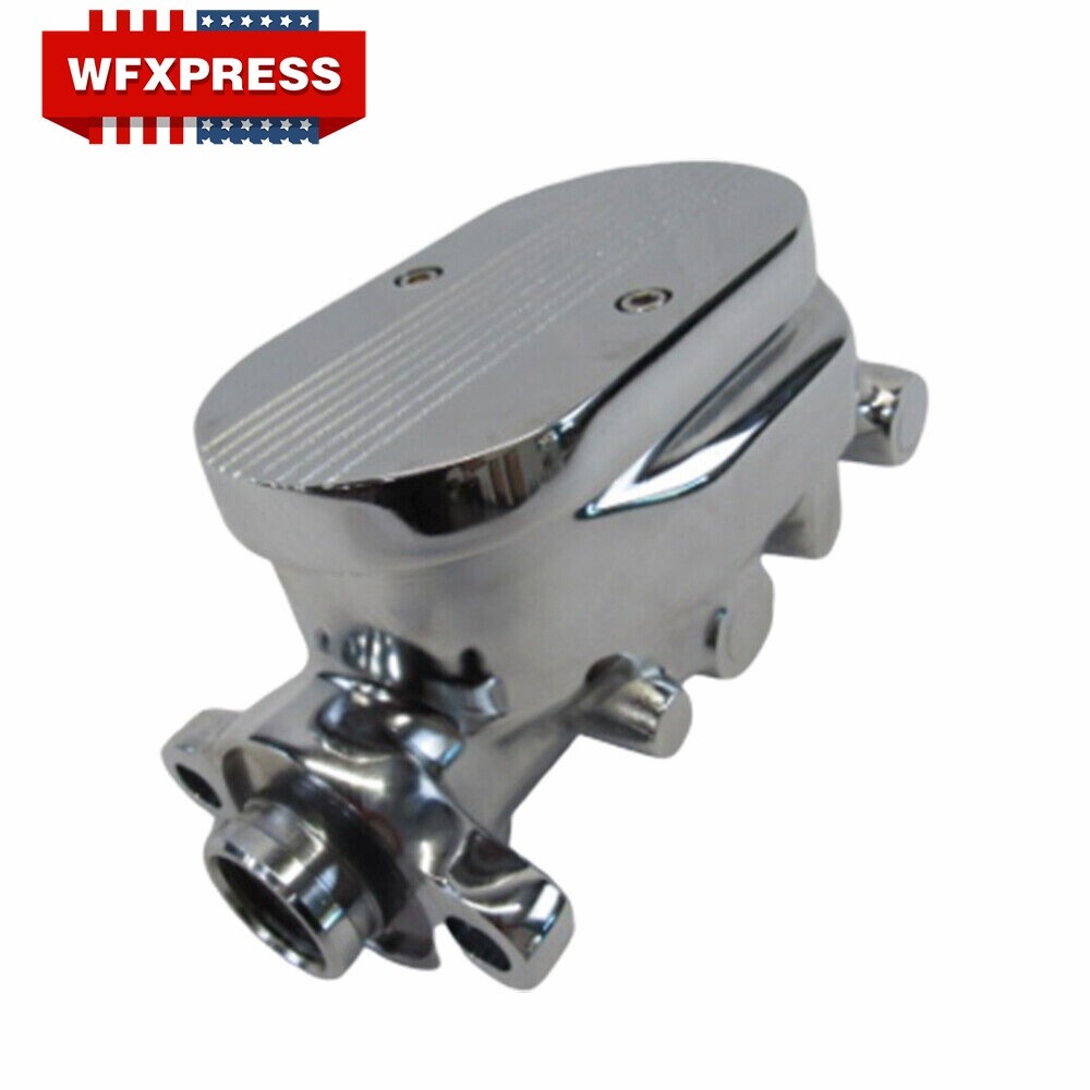 11/8 Inch Bore Brake Master Cylinder Chrome Alloy 4 Wheel Disc For GM