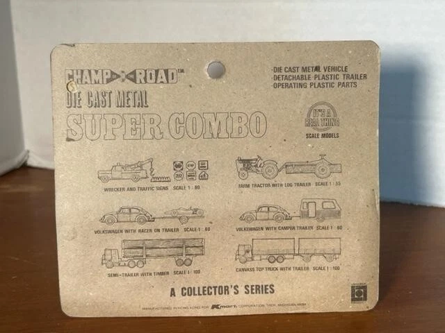 Champ of the Road Farm Tractor w/Log trailer 1:55 scale MFG for Kmart NIP - Image 4 of 4