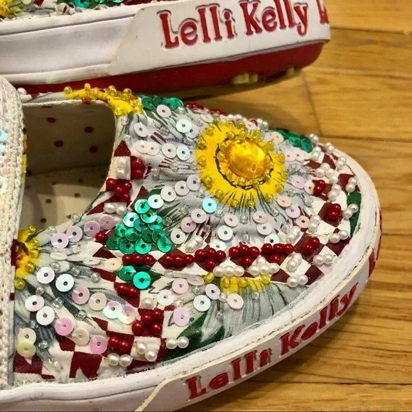 Zapatos Lelli Kelly Margarita a Cuadros Lentejuelas Cuentas Foto 3 de 4
