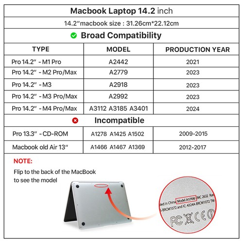 Genuine Leather Laptop Sleeve Case Carrying Bag 14 inch For Macbook Pro 14 M4/M3 - Picture 12 of 15