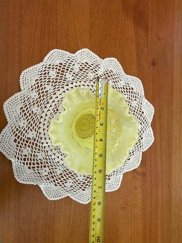 Vintage Fenton Topaz CoinDot Opalescent 6" VASE! Vaseline Glass - Picture 3 of 7