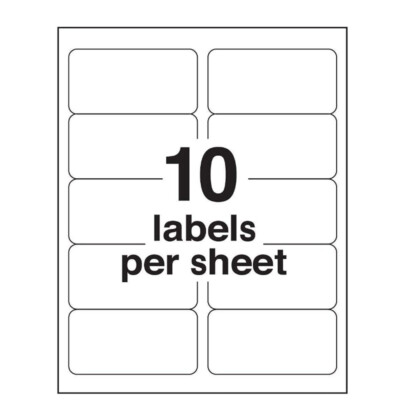 2'' x 4'' Shipping Address Labels for Laser Ink Jet Adhesive 10 UP 100-4000 Sheets