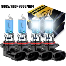 4x 9005 9006 Halogen Headlight Bulbs High Low Beam Kit Xenon Super White 5000K