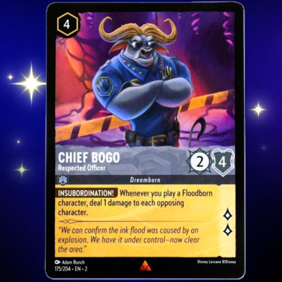 Chief Bogo Respected Officer - Disney Lorcana TCG Rise of the Floodborn #175/204