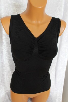 Schlankstütz Shape Top - UBF-PU- Raffung - Dessousmuster - Schwarz- Gr. L- 42 44