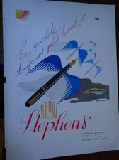 COMPAGNIE DES ENCRES ROYAL STEPHENS advertising paper FRANCE ILLUSTRATION 1946 co