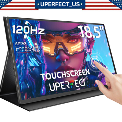 2026 18.5'' Portable Touchscreen 120Hz Monitor w/VESA &180° Adjustable Stand IPS