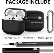 For Airpods 4 Case Cover 2024 with Cleaner Kit,Soft Silicone Protective Case for
