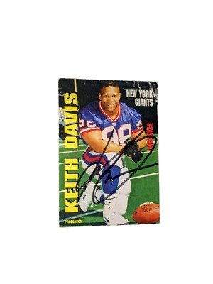 Cinemark Keith Davis Preseason Signed Football Card Cinemark