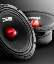 4x DS18 PRO-GM6.4B 6.5" Mid Range Red Bullet Loud Speakers 1920W 4 Ohm Midrange