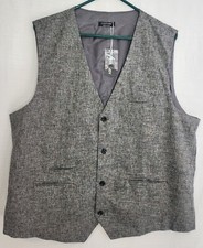 Coofandy NWT Mens Gray Suit Tuxedo Vest Size XL