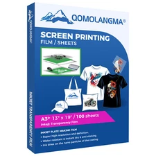 QOMOLANGMA 13" x 19" Waterproof Inkjet Milky Transparency Film - 100 Sheets/pack
