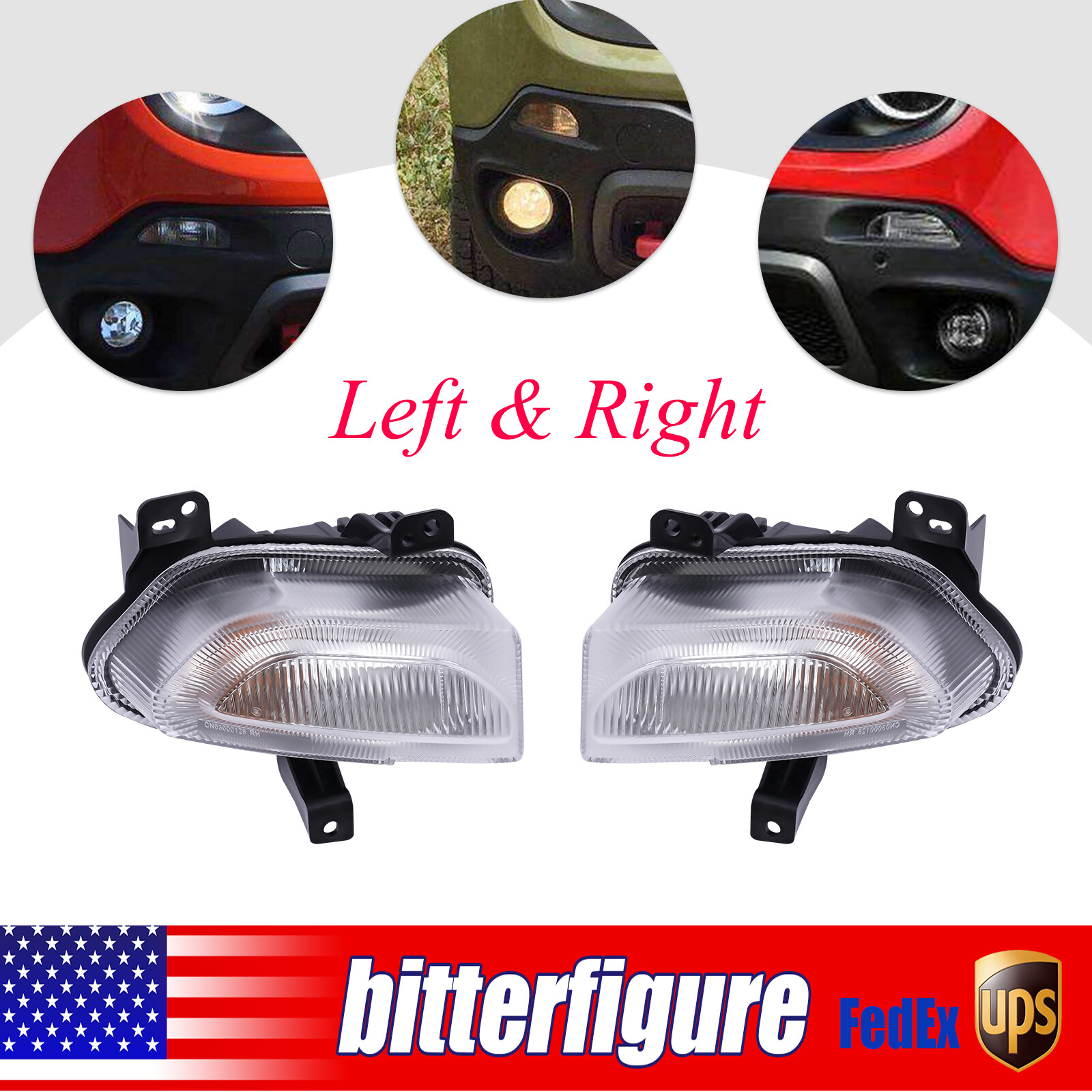 Bumper Parking Turn Signal Light Fog Lamps For Jeep Renegade 2015-2018 LH&RH